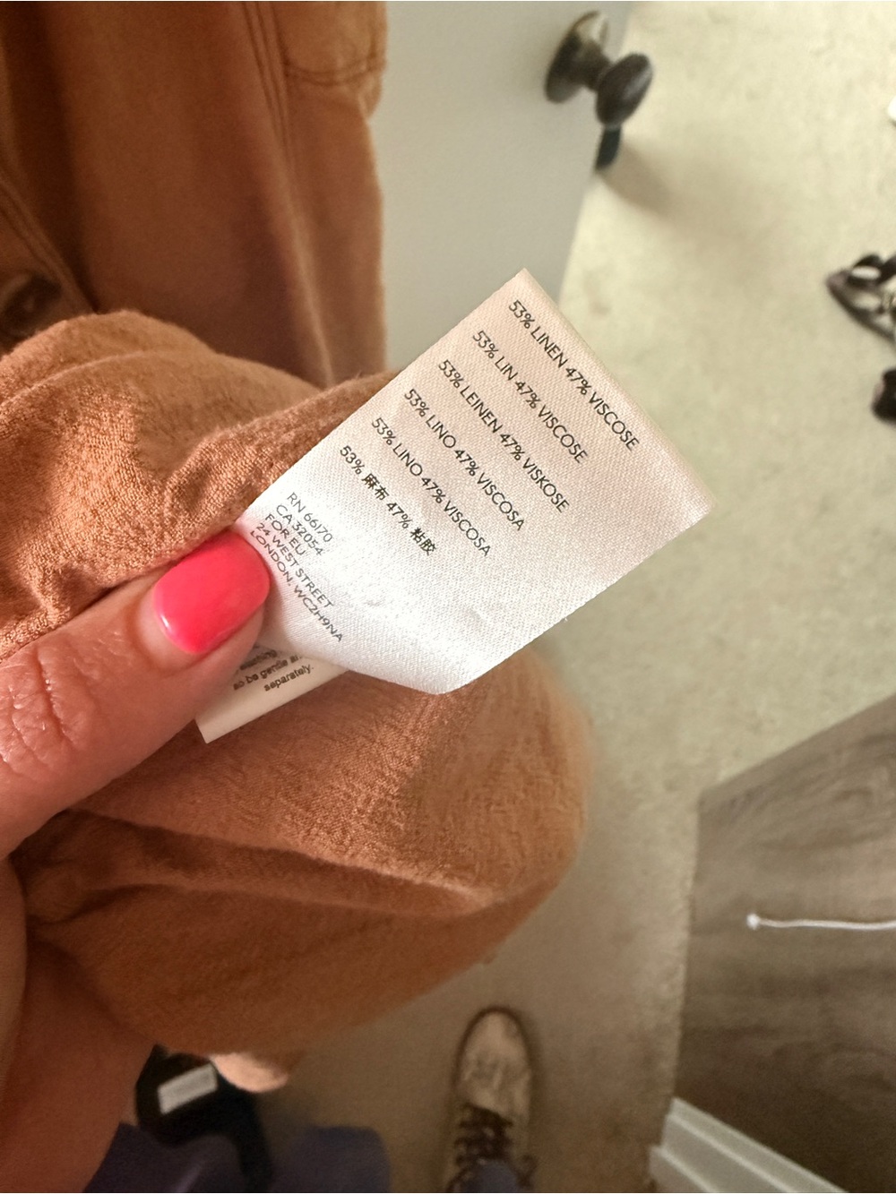 Free People Catch The Breeze Woven Linen-Blend Button-Down Tan Maxi Dress S - Picture 13 of 13